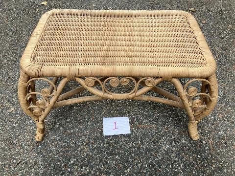 Vintage Wicker/Rattan Versatile Table - Coffee / Cocktail Table 