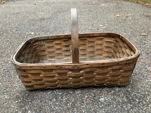 Antique GAGE Basket with Handle - Large Market / Gathering / Flower Basket
