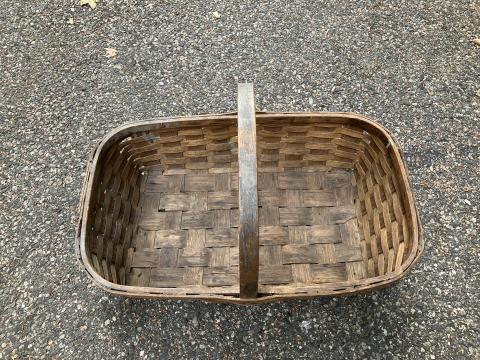 Antique GAGE Basket with Handle - Large Market / Gathering / Flower Basket