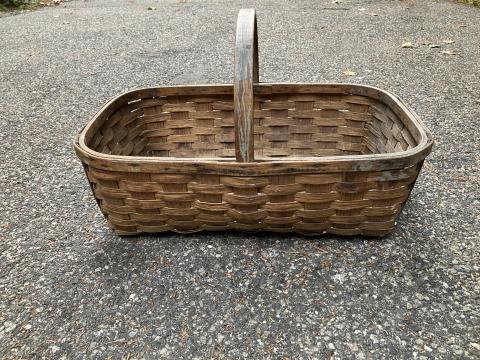 Antique GAGE Basket with Handle - Large Market / Gathering / Flower Basket