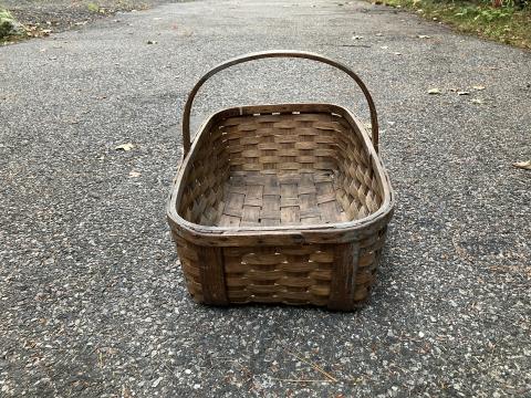 Antique GAGE Basket with Handle - Large Market / Gathering / Flower Basket