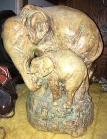 Elephant Statuary on Base
