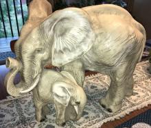 Elephant Statuary with Baby
